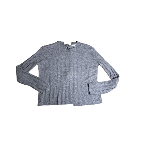 Derek Lam 10 Crosby Sweater Open Tie Back Bow Gray Ribbed Size small EUC - Picture 4 of 12